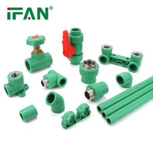 IFAN factory all types Din standard PN25 green and white plastic brass insert pipe fittings ppr fitting for water supply