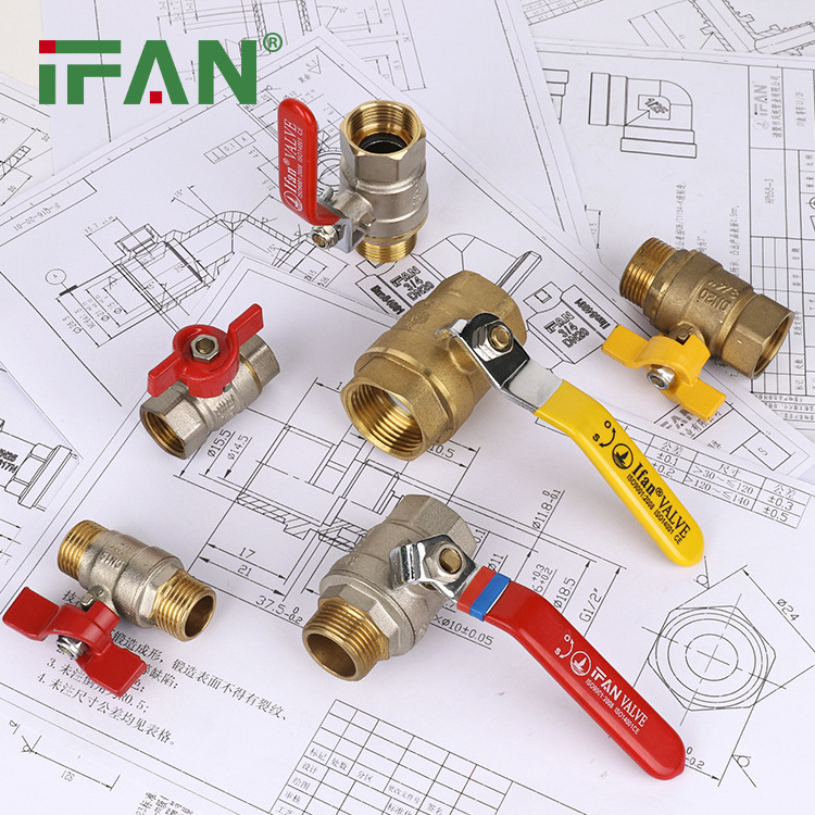 IFAN OEM 1/4'' - 4'' All Size Forged Male Female Thread Yellow Brass Ball Valve for Water and Gas