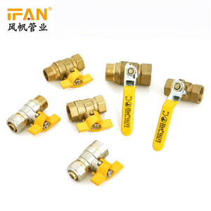 IFAN High Pressure NPT Valve Brass Oil Gas 1/2 Inch Female Threaded Forged Brass Gas Ball Valve