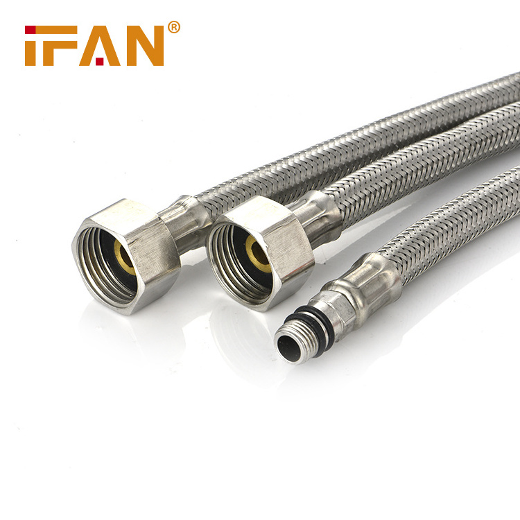 Wholesale Bathroom Shower Aluminum Braided Hose Stainless Seel 14MM 1/2FF Flexible Hose For Bathroom Toilet