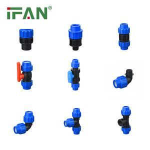 IFAN PP Plastic Factory Price Polypropylene Compression Fittings Pipe Accessories Plastic Joint Elbow For Irrigation