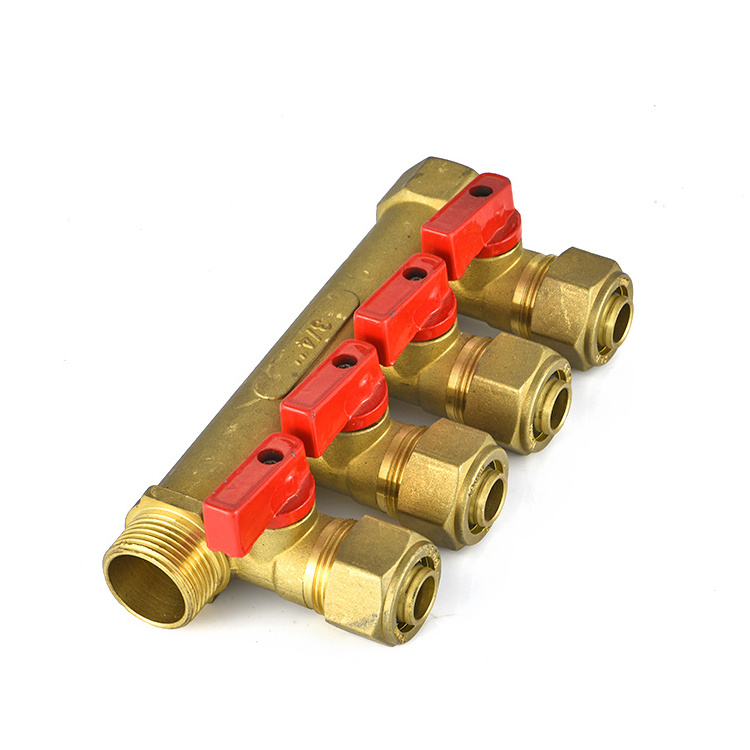 IFAN Brass Fittings 4 Ways Manifold PEX Pipe Manifold For PEX Al PEX Pipe