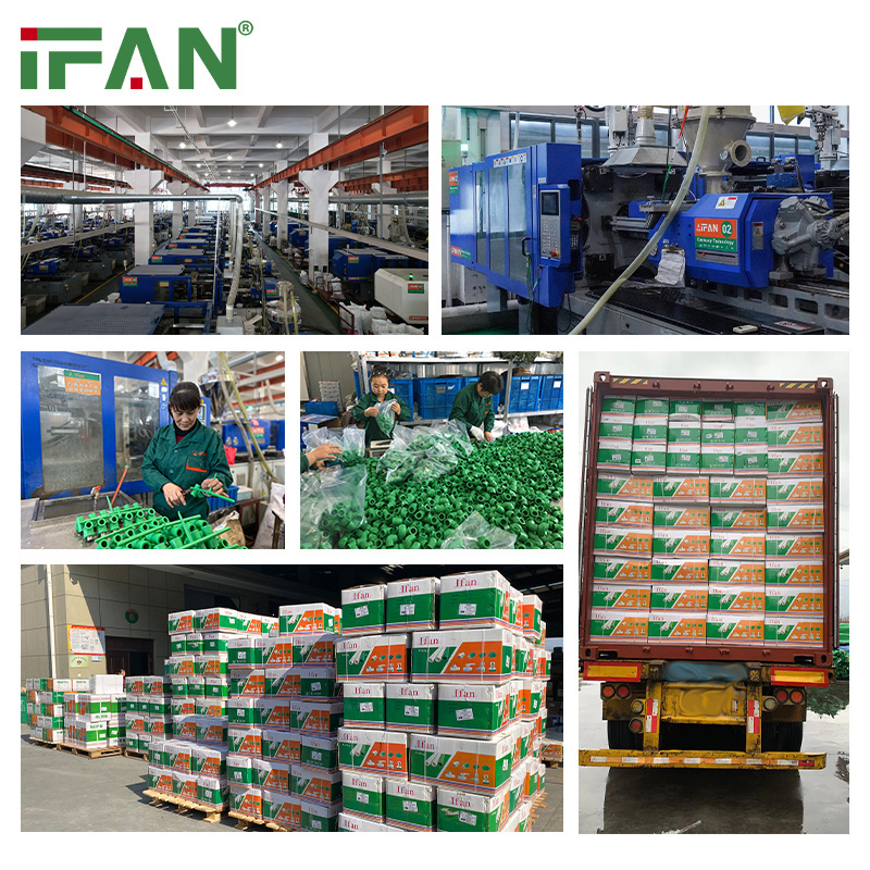 IFAN factory all types Din standard PN25 green and white plastic brass insert pipe fittings ppr fitting for water supply