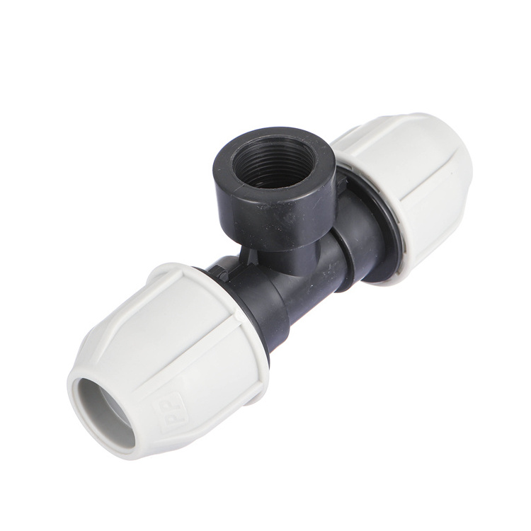 IFAN Wholesales PE Quick Joint Pipe Fitting 3 Way Connector PP Equal TEE HDPE PP Compression Fittings For Water Supply