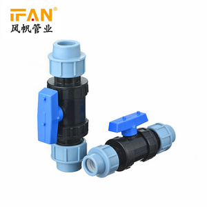 Ifan Factory Agricultural Drip Irrigation System Hdpe Drainage Pipe Fitting Equal Ball Valve For Water Supply