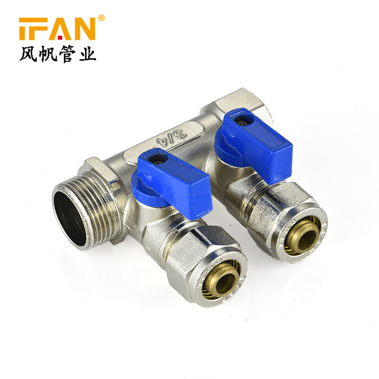 IFAN Brass Fittings 4 Ways Manifold PEX Pipe Manifold For PEX Al PEX Pipe