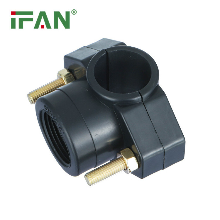 IFAN HDPE Pipe Fitting PP Clamp Saddle with 4 thread Clamp Saddle PVC Clamp Saddle for HDPE Pipe