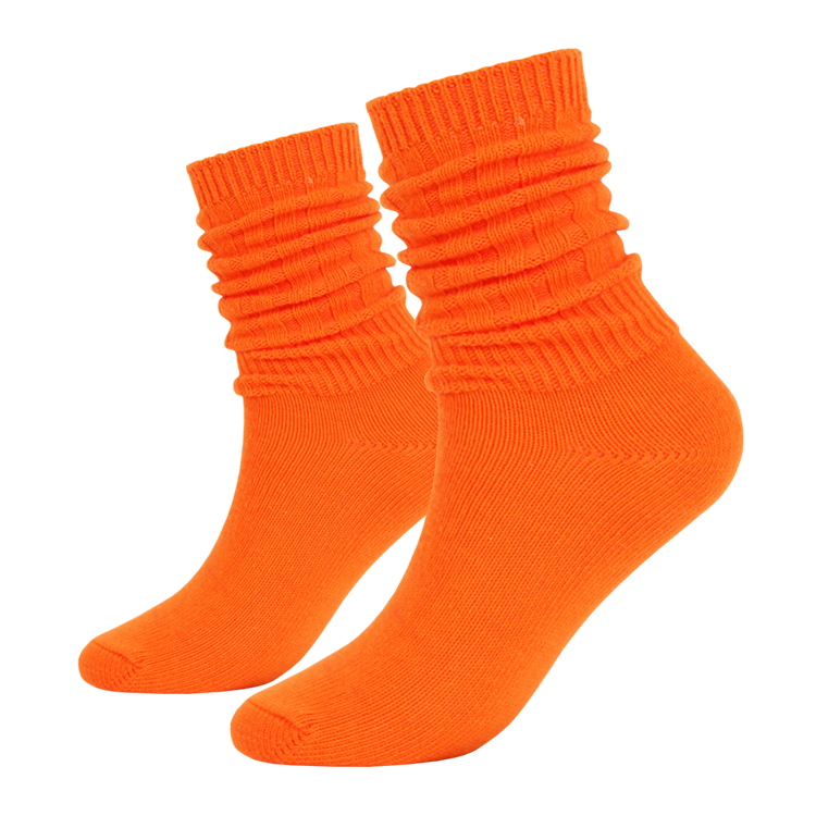 FY-II-0881 long slouch sox for women thick winter terry sole fluorescent color cotton crew women girls slouch socks