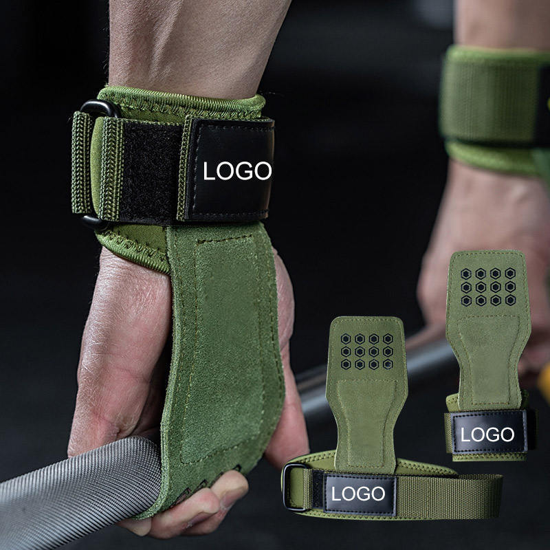 Premium Silicone Padding Protect Palm Hand Lifting Grip Pad Gym Adjustable Wrist Straps For Weight Lifting Power Crossfit Grip