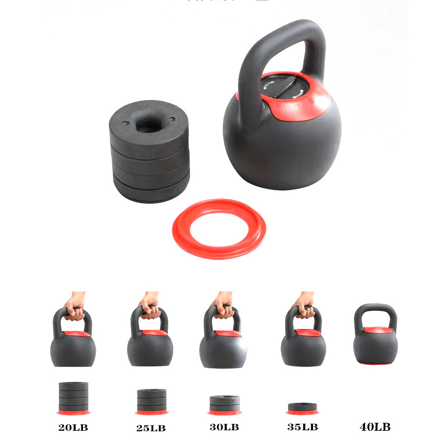 ZJFIT 40 lb adjustable cast iron kettlebell Strength training free weight fitness accessories dumbbell fitness equipment