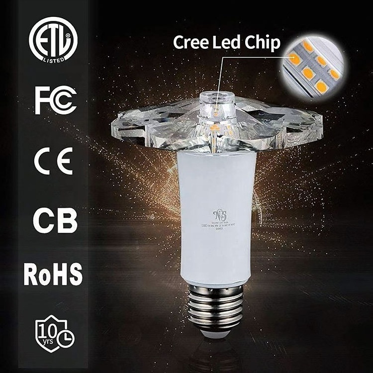 LED Light Bulbs 3000k Warm White Energy Efficient  E26/27 Medium Screw Base Flower Of Chinese Redbud Shape Led Crystal Lamp Bulb