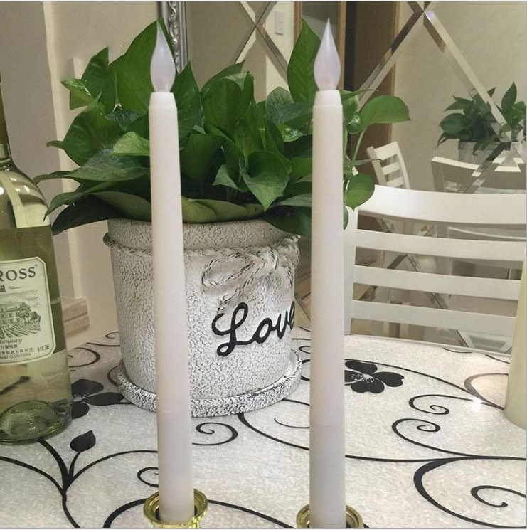 Factory wholesale 27cm battery operated led tapered long flameless candle decoration led stick tea light for candelabra decor