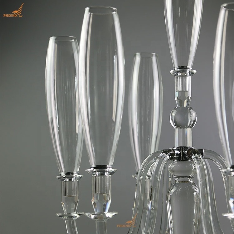 New gorgeous large 7 arms crystal taper candle holders for wedding centerpieces