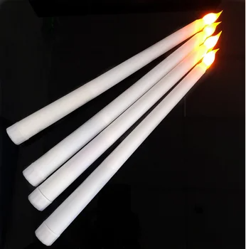 Plastic Electric LED Taper Candless Light for Wedding Crystal Candelabra Glass Candle Holder