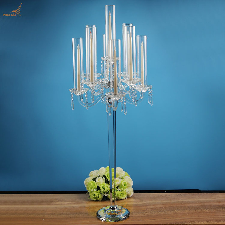 Hot Sale Custom Size Cylinder Candle Holder Glass Chimney Simple Wedding Decoration Clear Candle Holder