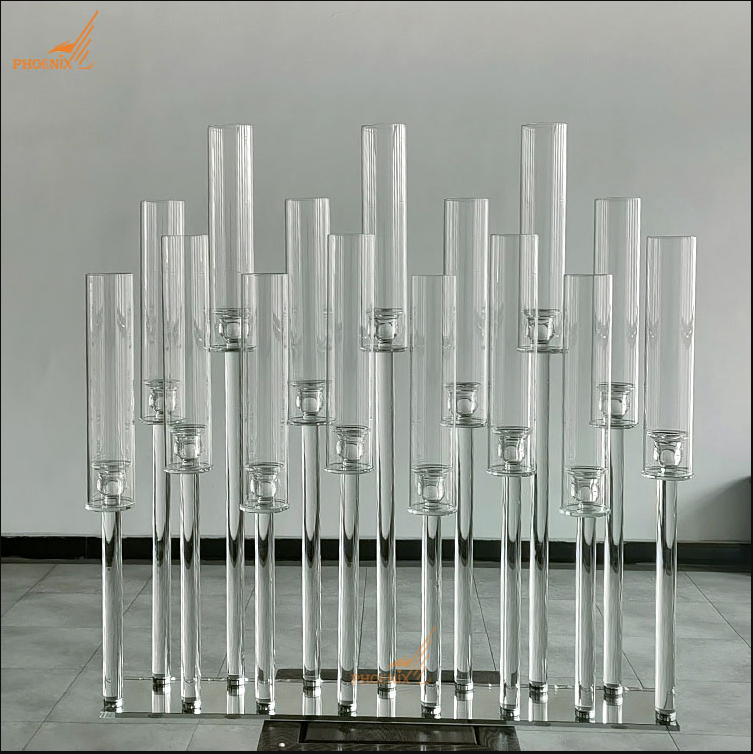 15 arms glass wedding candelabra centerpieces tall crystal candle holder