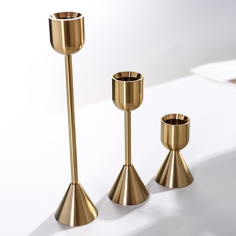 Wholesale Aluminum Metal Vintage Black Votive Candle Stick Holders For Table Centerpiece