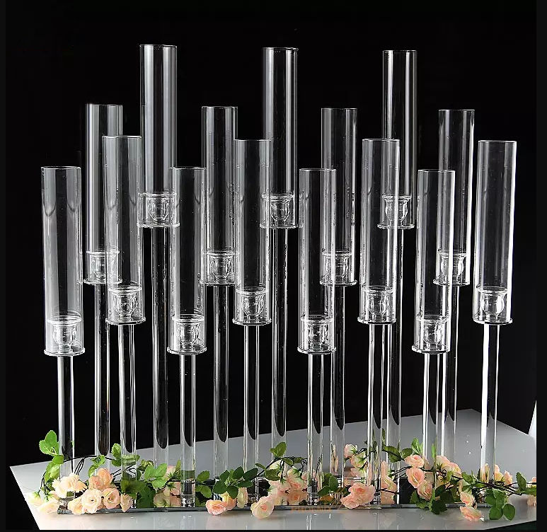 15 arms glass wedding candelabra centerpieces tall crystal candle holder