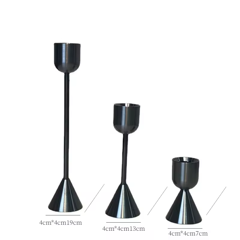 Wholesale Aluminum Metal Vintage Black Votive Candle Stick Holders For Table Centerpiece