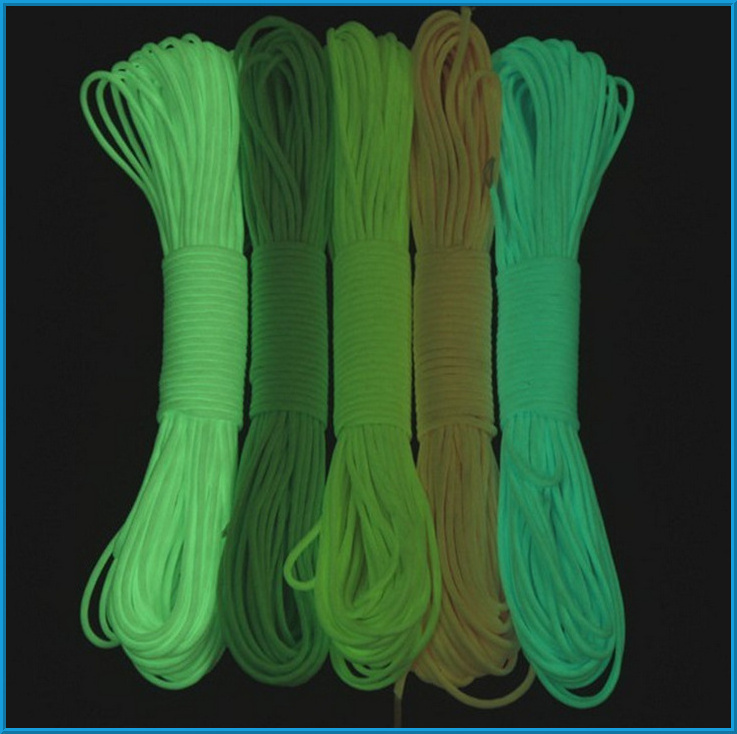 Other camping & hiking gear Reflective Polyester Parachute Cord Outdoor Glow In The Dark Rope Paracord  550 Paracord Rope