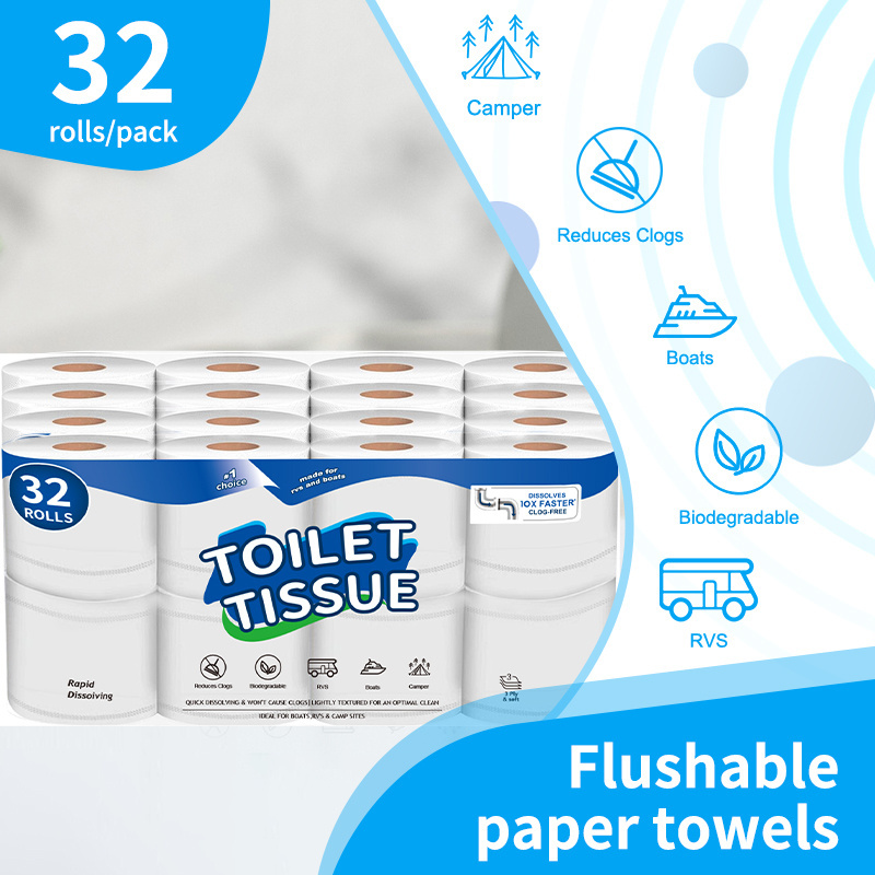 Soft organic eco friendly certified OEM custom cheap 4 3 2 ply toilet tissue paper rolls flushable toilet paper