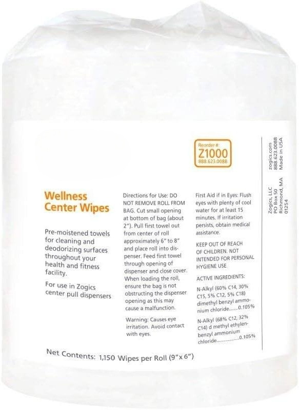 Wellness Center Cleaning Wipes  Gym Wipes for Cleaning Surfaces and Equipment Durable and Safe Pre-Saturated Wet Wipes rolls