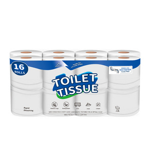 Custom Soft Toilet Tissue Roll Flushable Toilet Virgin Wood Pulp 12 16 24 48 Rolls Packs Core Toilet Tissue Paper for Home