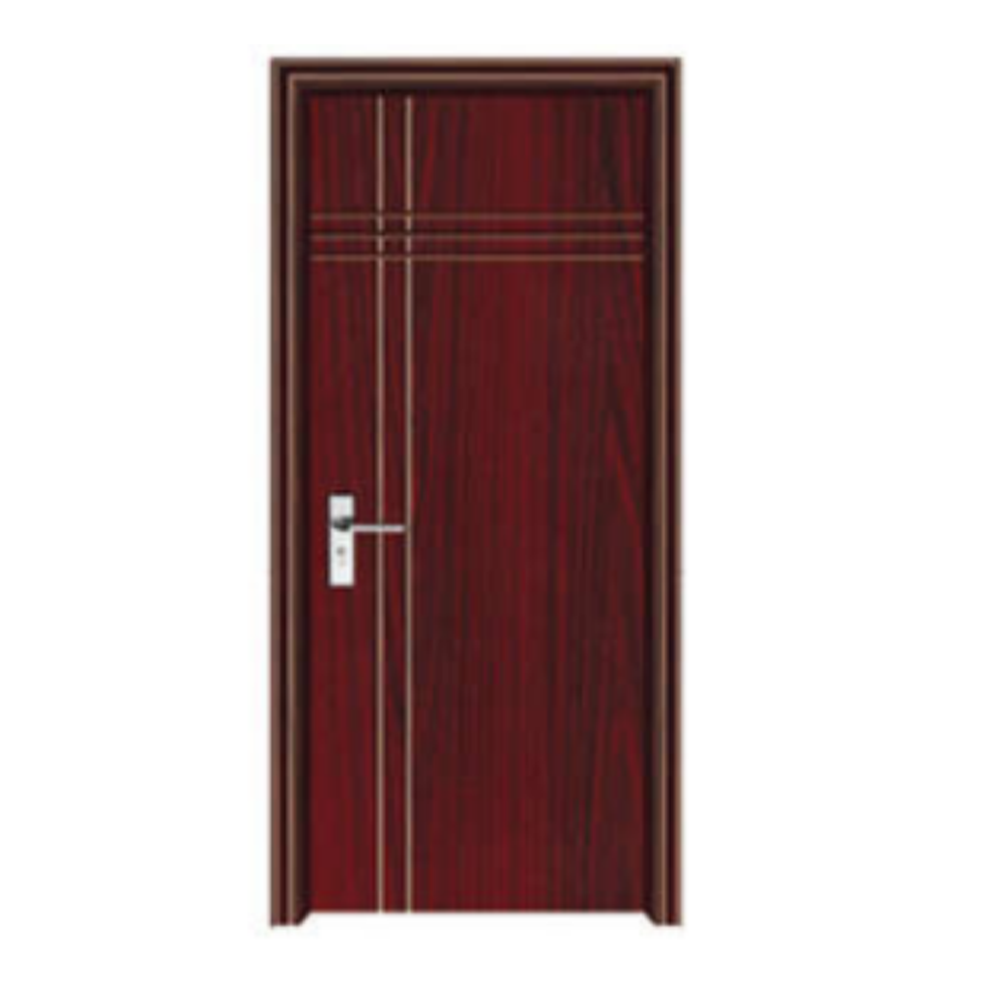 China Cheap Latest Simple Design Solid Wood  PVC MDF Interior Wooden Toliet  Door For House