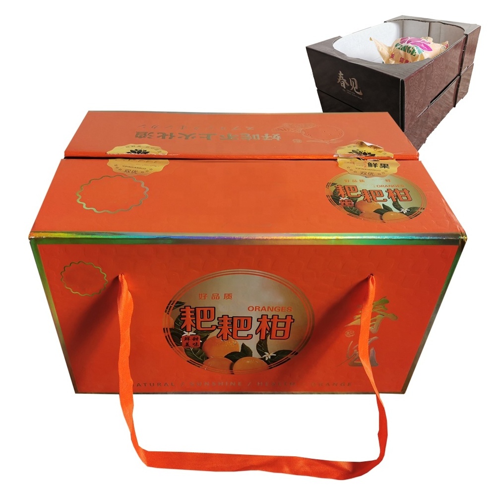 Custom apple orange cherry grapes strawberry watermelon tomato gift box manufacturer fresh fruit packing boxes