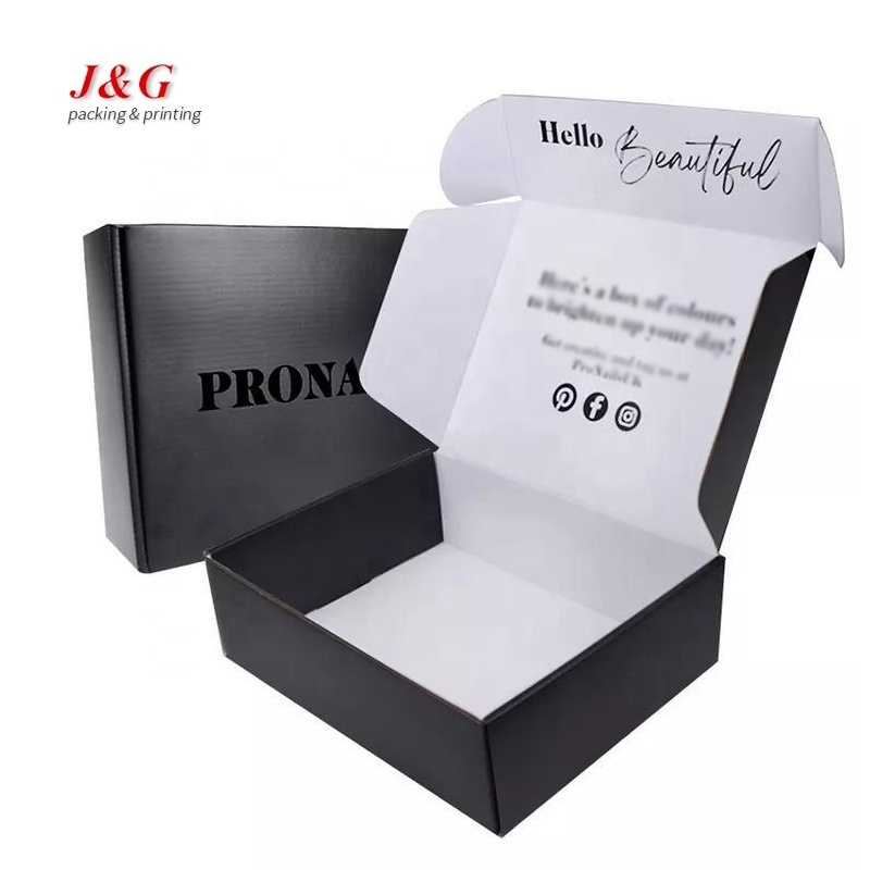 Custom white pink customized OEM wholesale shipping boxes black mailer box printed clothing box packaging with brand logo