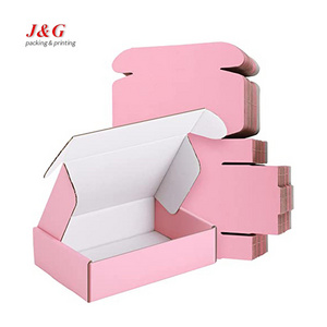 Pink custom printed color corrugated mailing paper board shipping mailer boxes packaging with brand logo