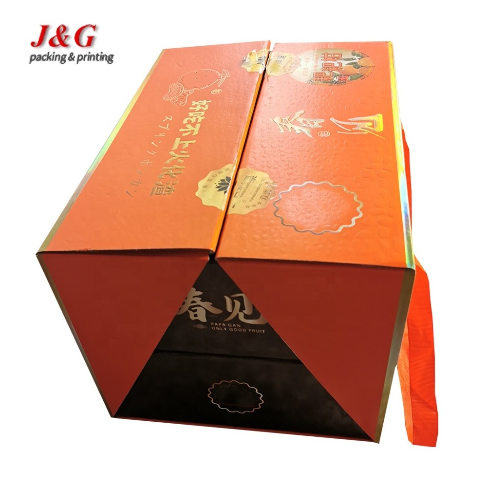 Custom apple orange cherry grapes strawberry watermelon tomato gift box manufacturer fresh fruit packing boxes