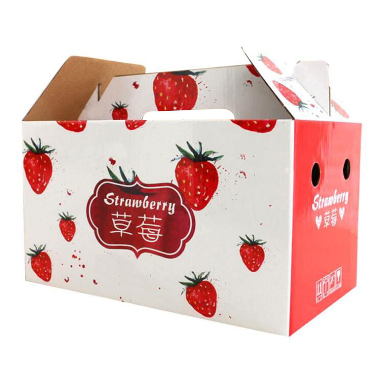 Custom Moving Corrugated Carton Fruit Boxes for Apple Orange Avocado Strawberry Packaging