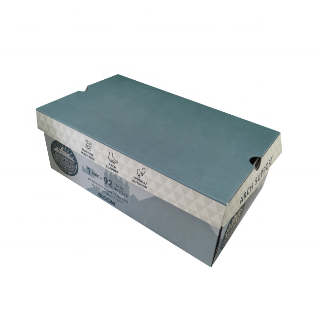 High quality litho printing white kraft paper shoes packaging box customized size corrugated carton wholesale shoe box