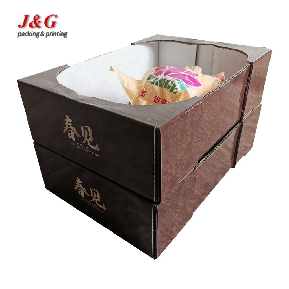 Custom apple orange cherry grapes strawberry watermelon tomato gift box manufacturer fresh fruit packing boxes