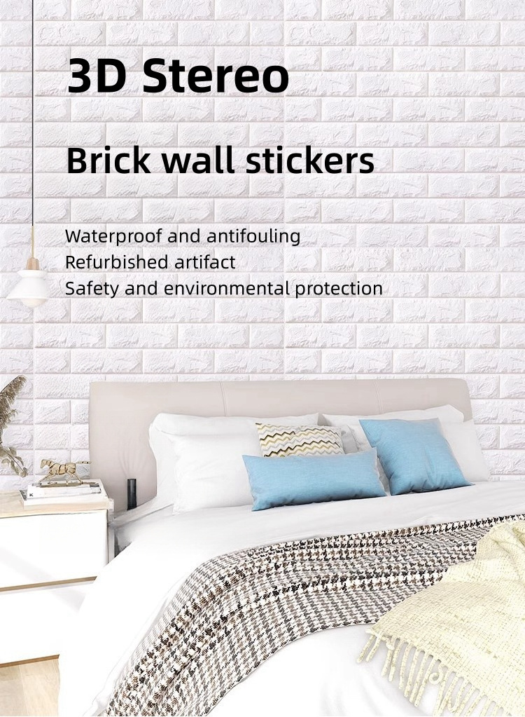 Living room 3d waterproof self-adhesive wallpaper bedroom decorative wallpaper anti-collision foam wall sticker Papel Tapiz