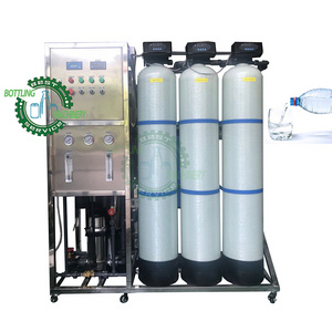 500LPH stainless steel housing FRP Silica sand Sodium ion exchanger filter tank RO water filtration machine for pure still water