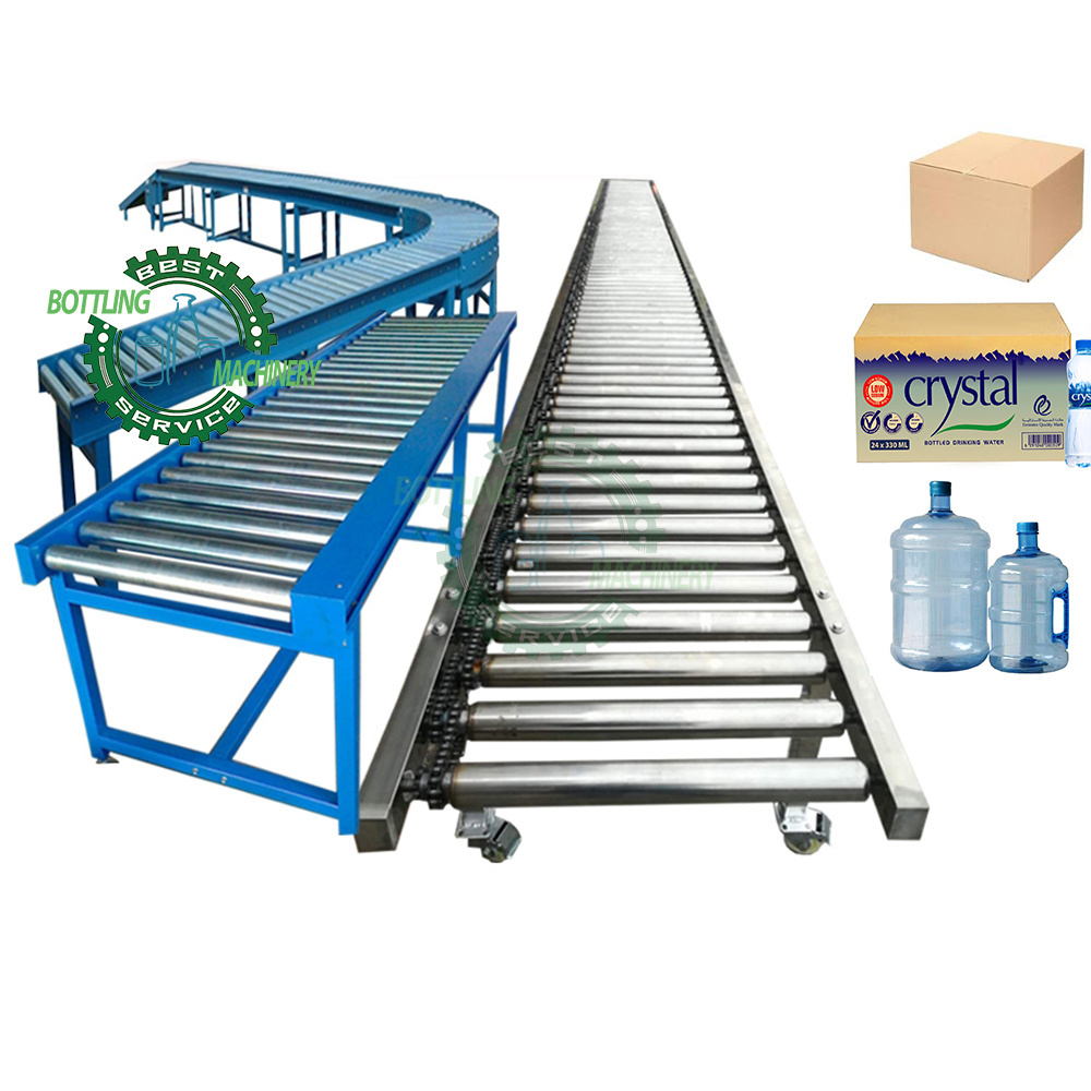 Electric high strength Food grade distribution roller conveying system with motor for Pallet packaging