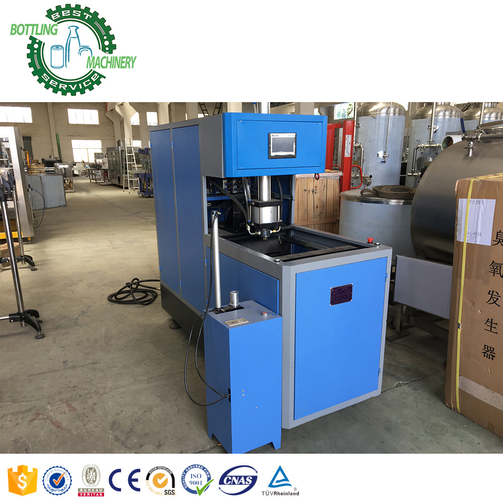 Semi automatic 1 cavity 18.9L 19L 20L 5 gallon spring water Polyethylene barrel drum bottle blow molding machine with chiller