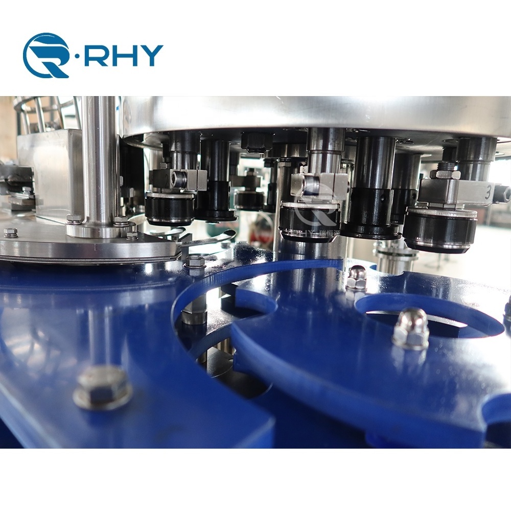 RHY Manufacturer 250ml Gas Beverage Energy Drinks Automatic Can Seamer And Filler Production Line