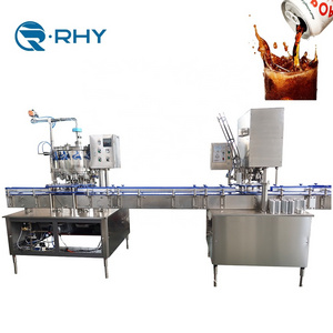 RHY Manufacturer 250ml Gas Beverage Energy Drinks Automatic Can Seamer And Filler Production Line