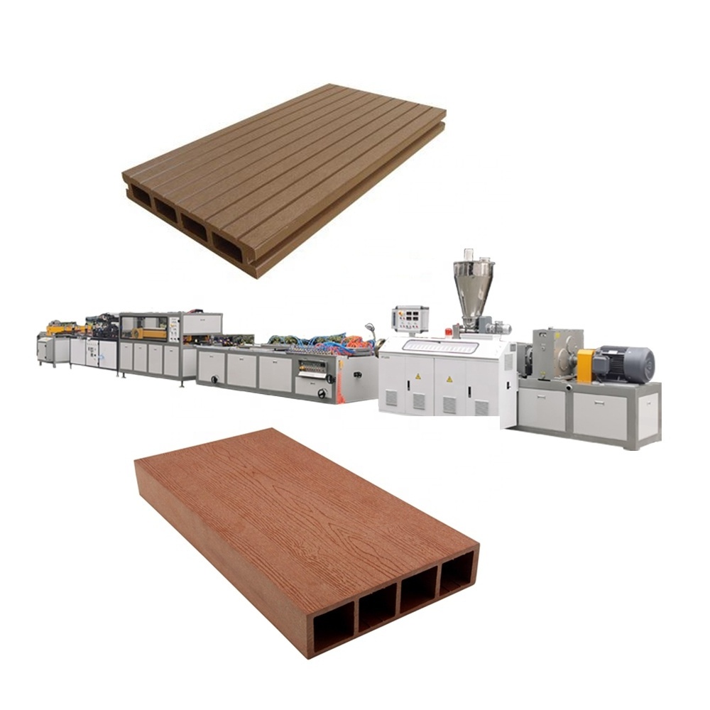 Wood Plastic Composite PE  WPC PVC Profile Decking Making Machine