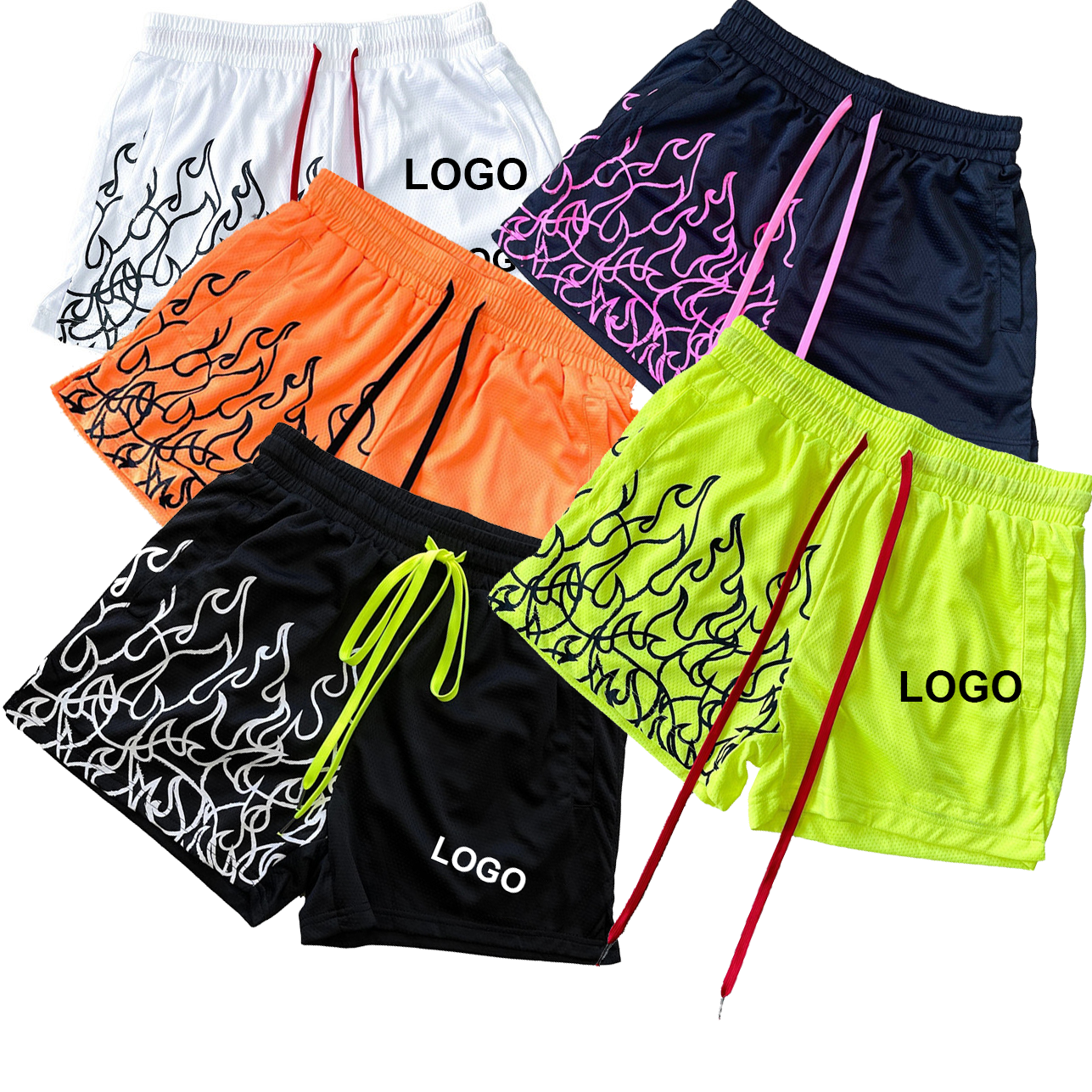 wholesale Price Drawstring Running Gym Polyester Double Layer Men's Basketball Mesh Shorts