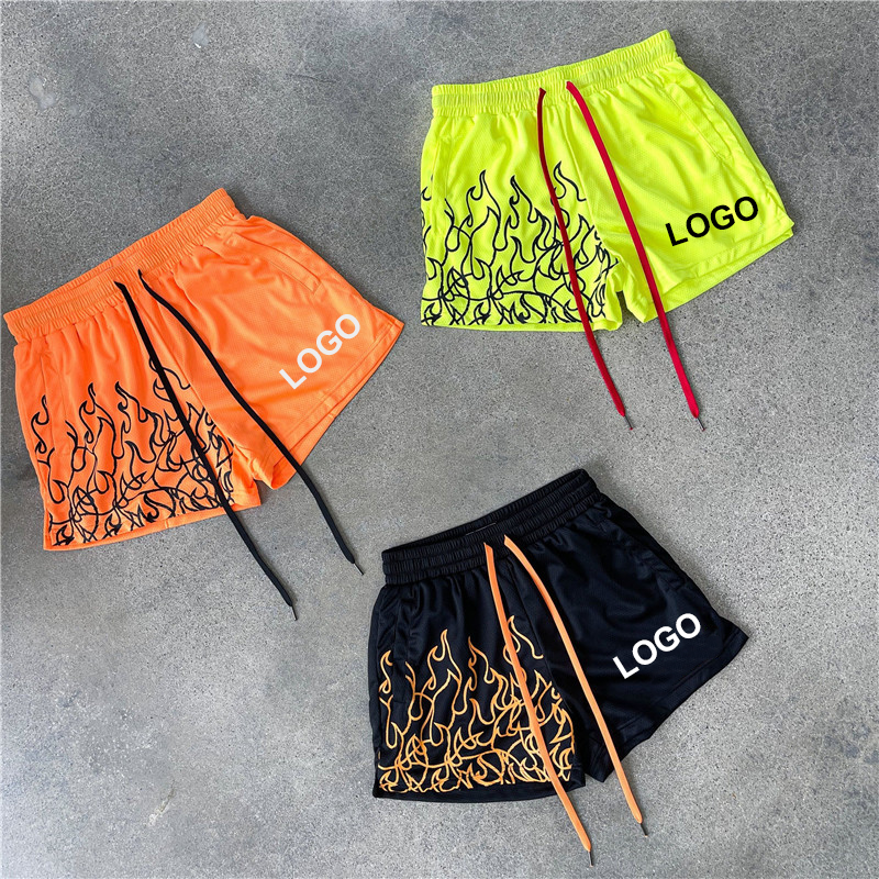 wholesale Price Drawstring Running Gym Polyester Double Layer Men's Basketball Mesh Shorts