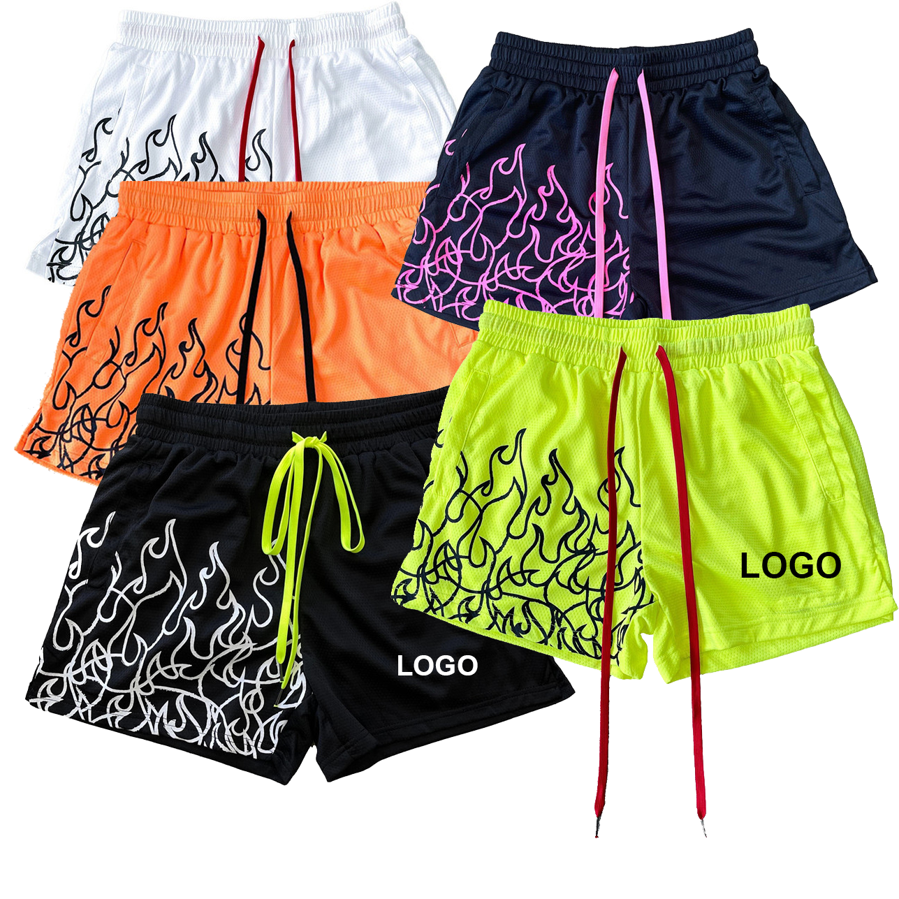 wholesale Price Drawstring Running Gym Polyester Double Layer Men's Basketball Mesh Shorts