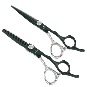 6 inch white green Colorblock hair cutting scissors Professional stainless steel shears for haircutting Barber scissors