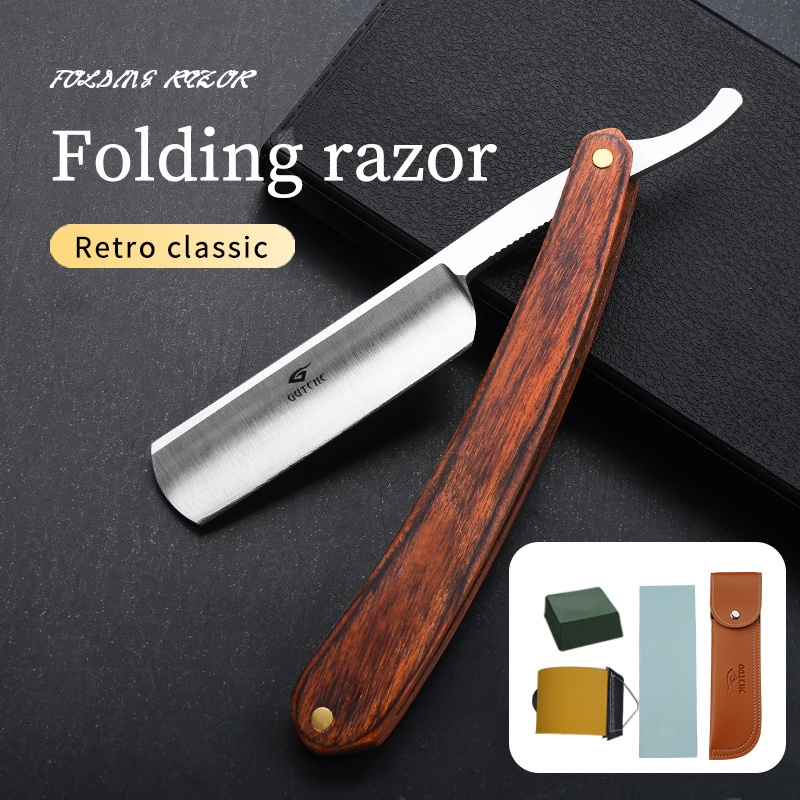 Old style retro foldable shaver straight blade style razor stainless steel shaver men's razor