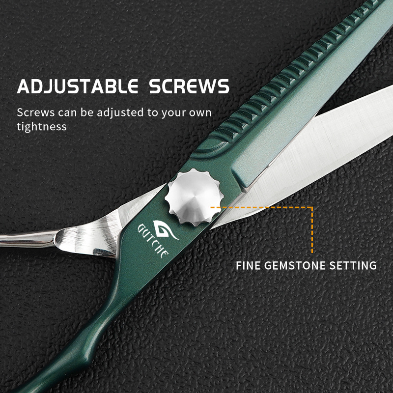 6 inch white green Colorblock hair cutting scissors Professional stainless steel shears for haircutting Barber scissors