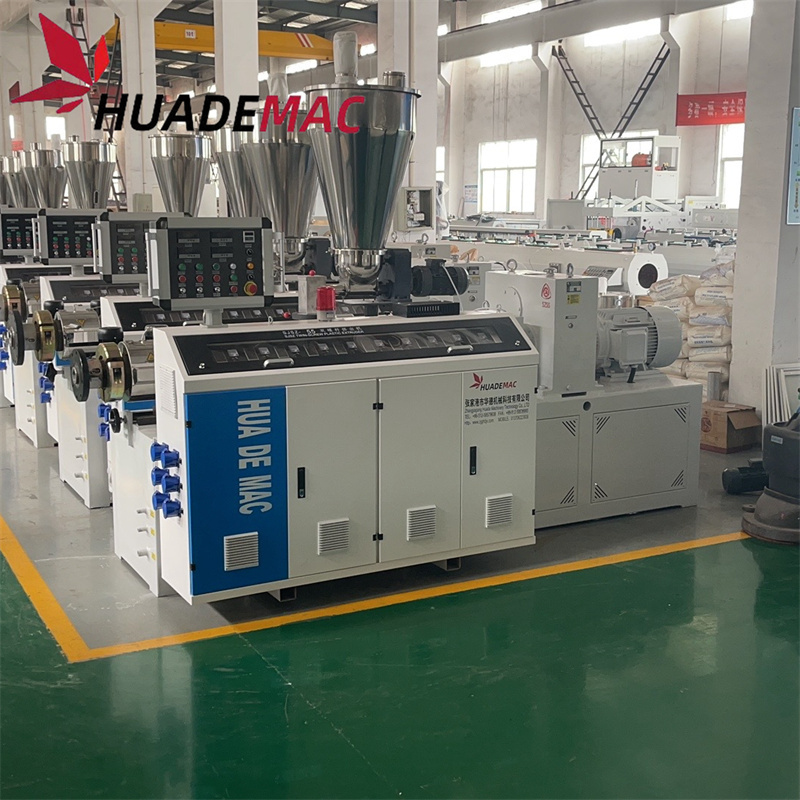 CE certificate SJZ51/105 PVC pipe UPVC panel conical twin screw plastic extruder machine