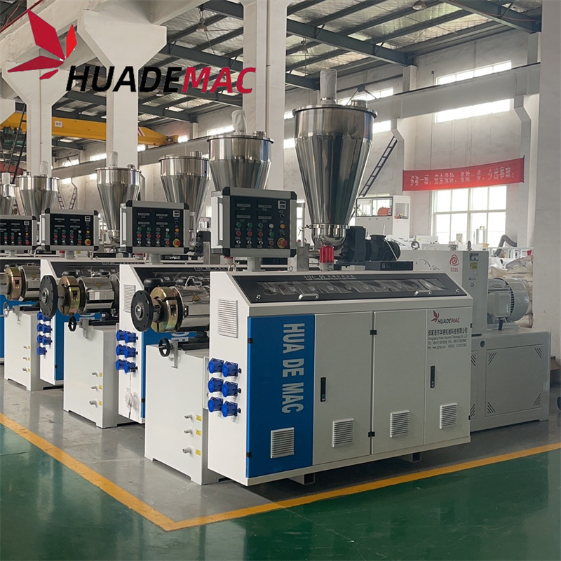 CE certificate SJZ51/105 PVC pipe UPVC panel conical twin screw plastic extruder machine